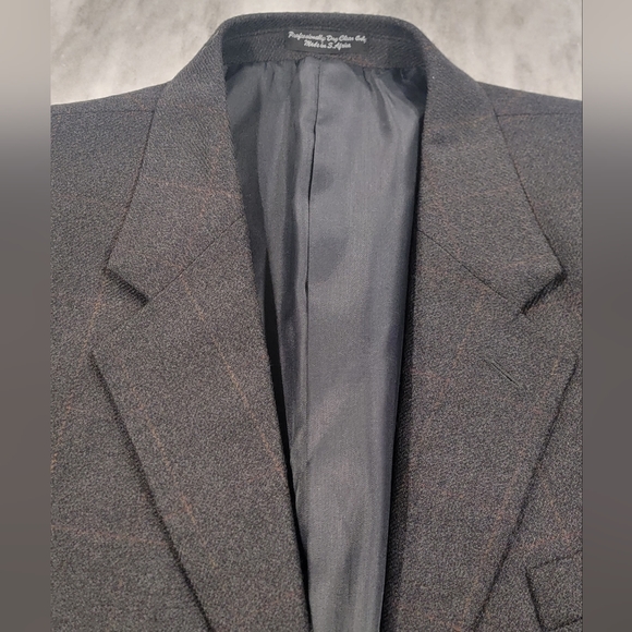43R Men's Vintage Cashmere Touch Blazer Brownish Gray Wool/Cashmere Sport Coat - Picture 3 of 9
